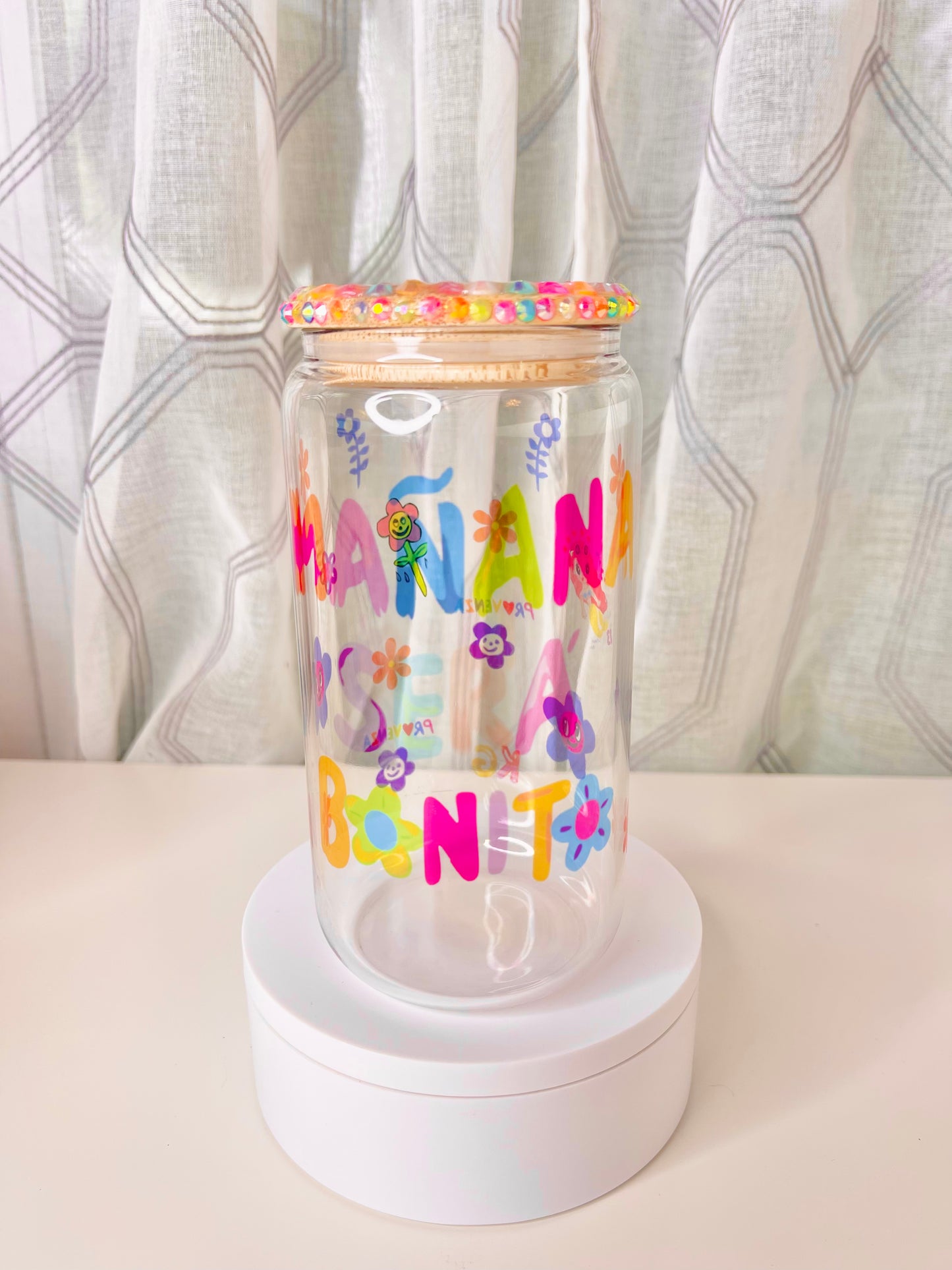 Karol G Bonito Glass cup | Cute Manana Sera Bonito frosted or clear glass cup| Karol G fans glass cup|