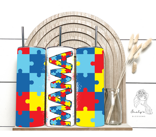 Mama Tumbler Mother’s Day | Autism awareness tumbler | Autism Mama Tumbler | gift for her | mother, mama, mommy | Happy Mother's Day