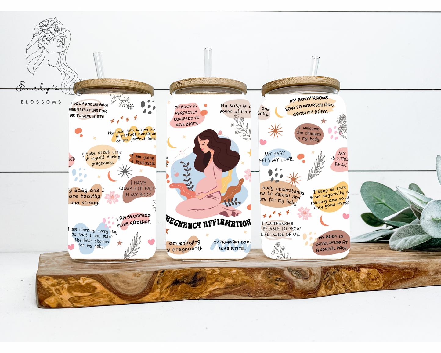 Pregnancy Affirmations Tumbler | Cute Pregnant Mama Tumbler | Mother’s Day | gift for her | mother, mama, mommy | Happy Mother's Day