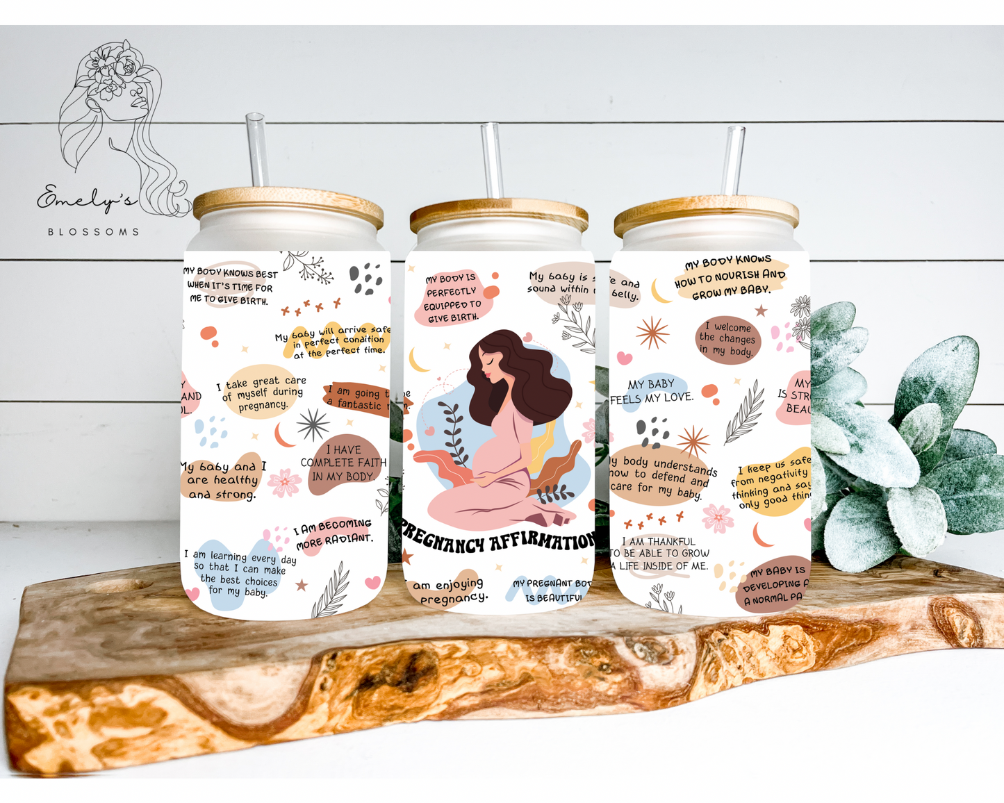 Pregnancy Affirmations Tumbler | Cute Pregnant Mama Tumbler | Mother’s Day | gift for her | mother, mama, mommy | Happy Mother's Day