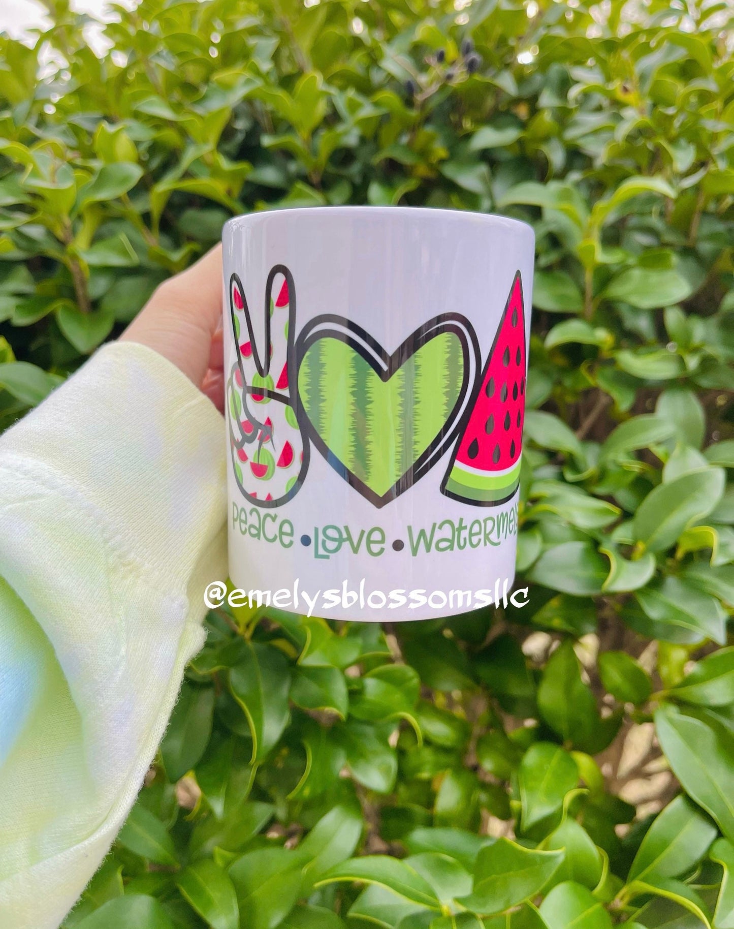 Peace Love Watermelon coffee mug | Inspirational coffee mug | Cute coffee mug | Trendy coffee mug | Peace | Love | Watermelon | Green | Red