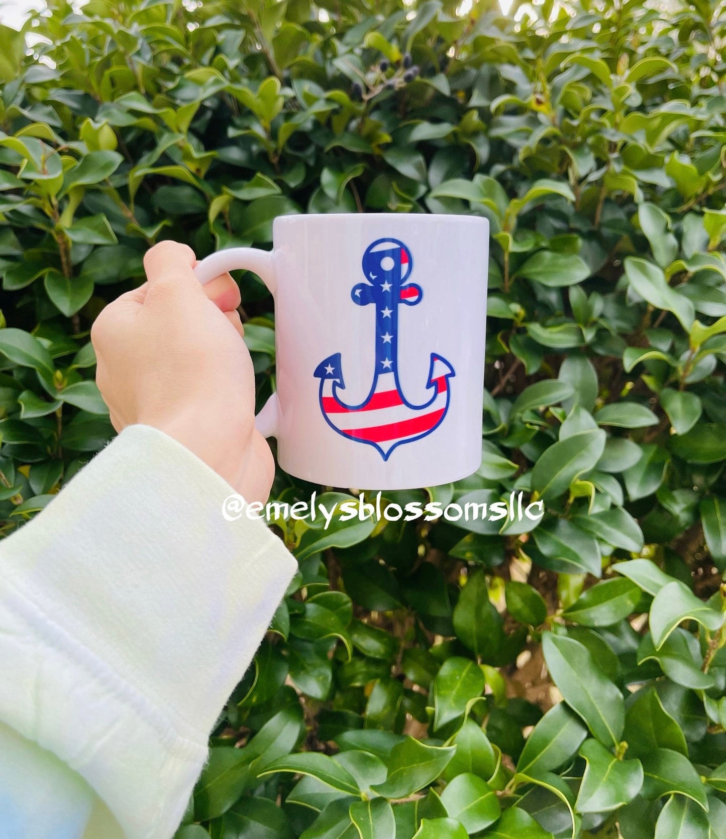 US Flag| Anchor | Coffee mug | Cute coffee mug | Stars | Red | Blue | Stripes