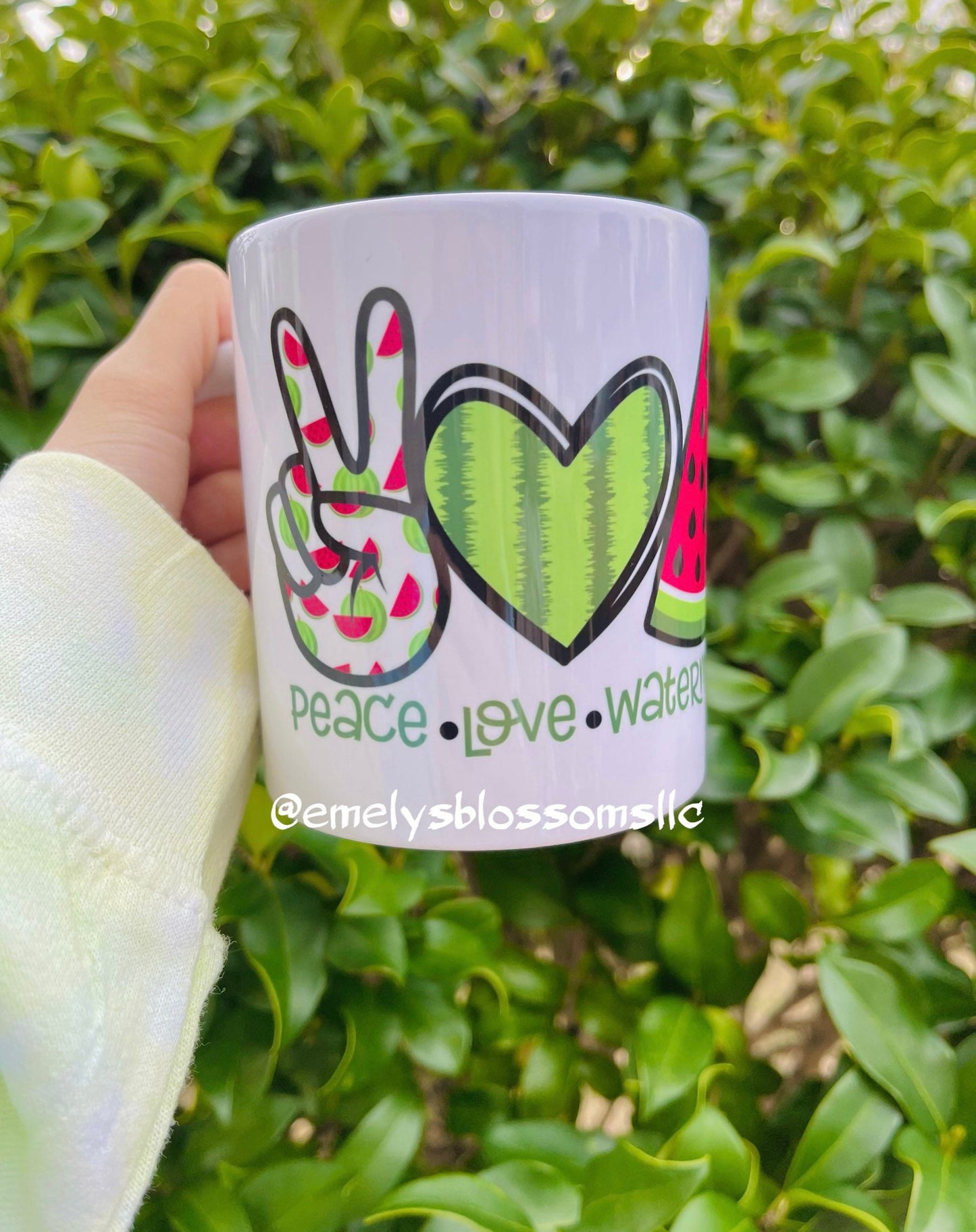 Peace Love Watermelon coffee mug | Inspirational coffee mug | Cute coffee mug | Trendy coffee mug | Peace | Love | Watermelon | Green | Red