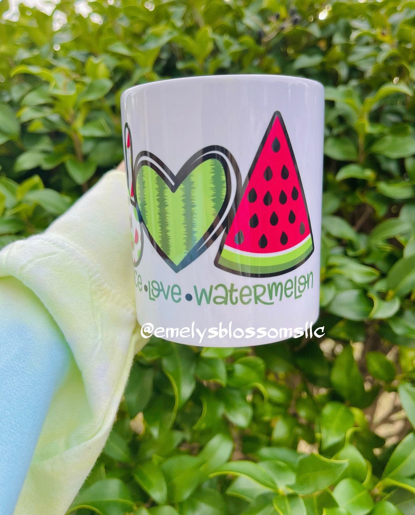 Peace Love Watermelon coffee mug | Inspirational coffee mug | Cute coffee mug | Trendy coffee mug | Peace | Love | Watermelon | Green | Red