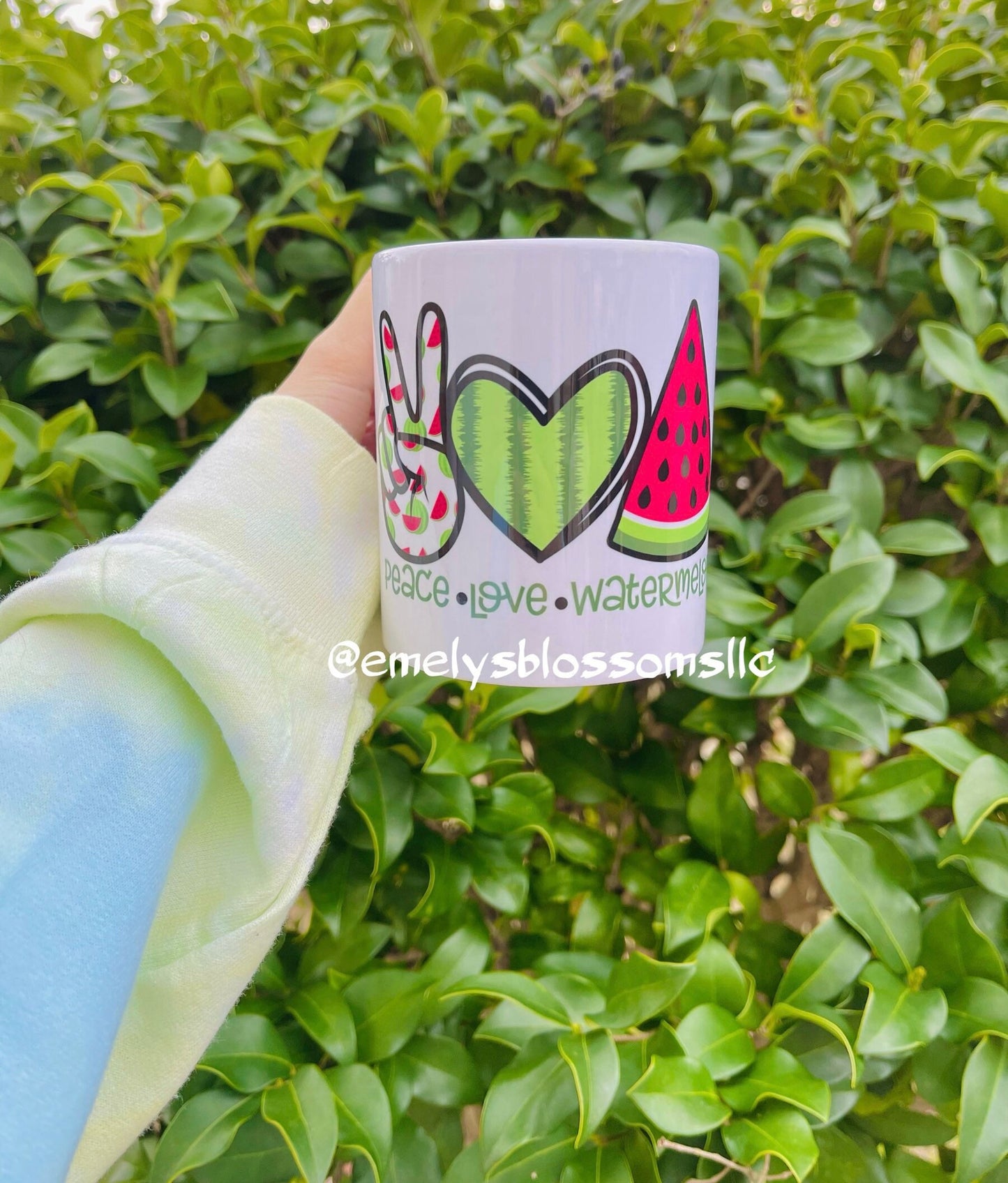 Peace Love Watermelon coffee mug | Inspirational coffee mug | Cute coffee mug | Trendy coffee mug | Peace | Love | Watermelon | Green | Red