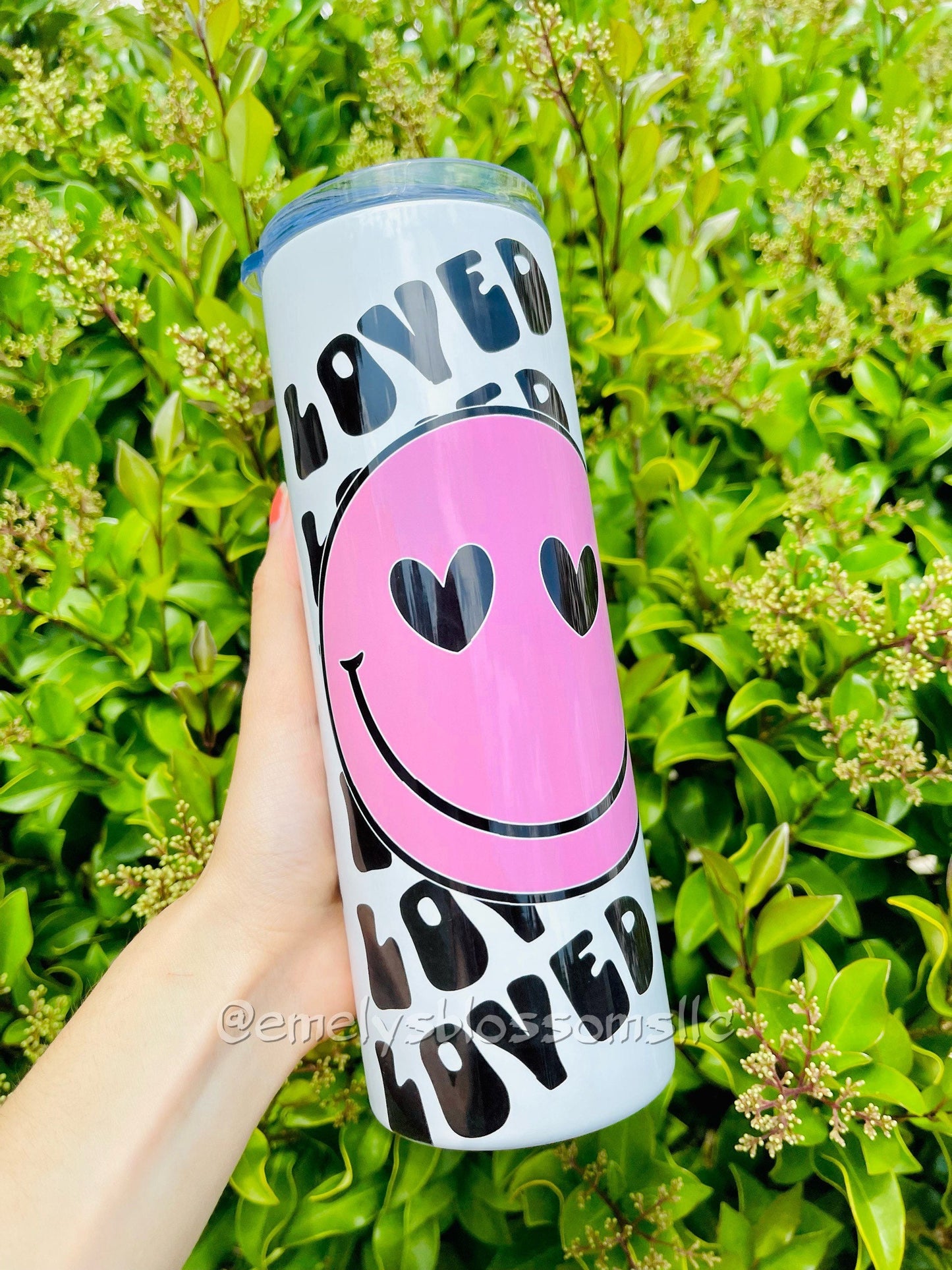 Loved Mama Tumbler | Black and Pink Tumbler | Mother’s Day | gift for her | mother, mama, mommy | Happy Mother's Day