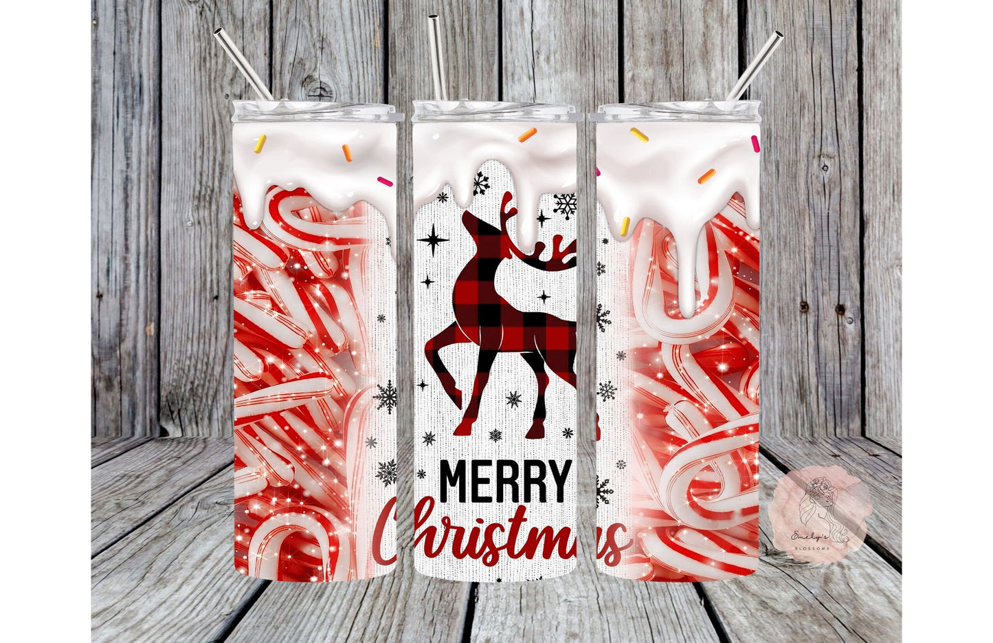 Red Merry Christmas Tumbler| Christmas tumbler | Reindeer tumbler | Christmas cup |