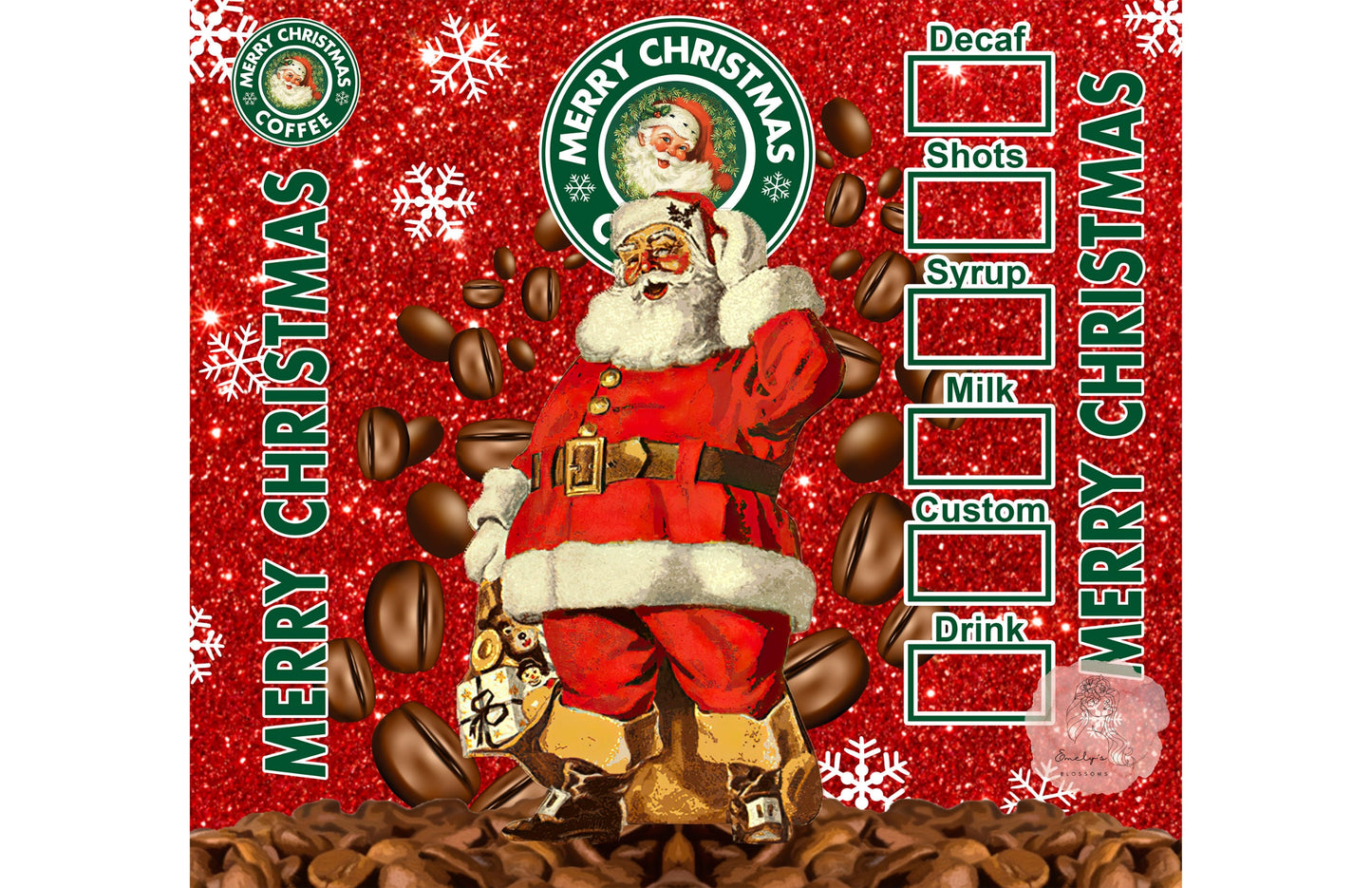 Merry Christmas Santa Starbucks Tumbler| Christmas tumbler | Starbucks Xmas tumbler | Santa Christmas cup |