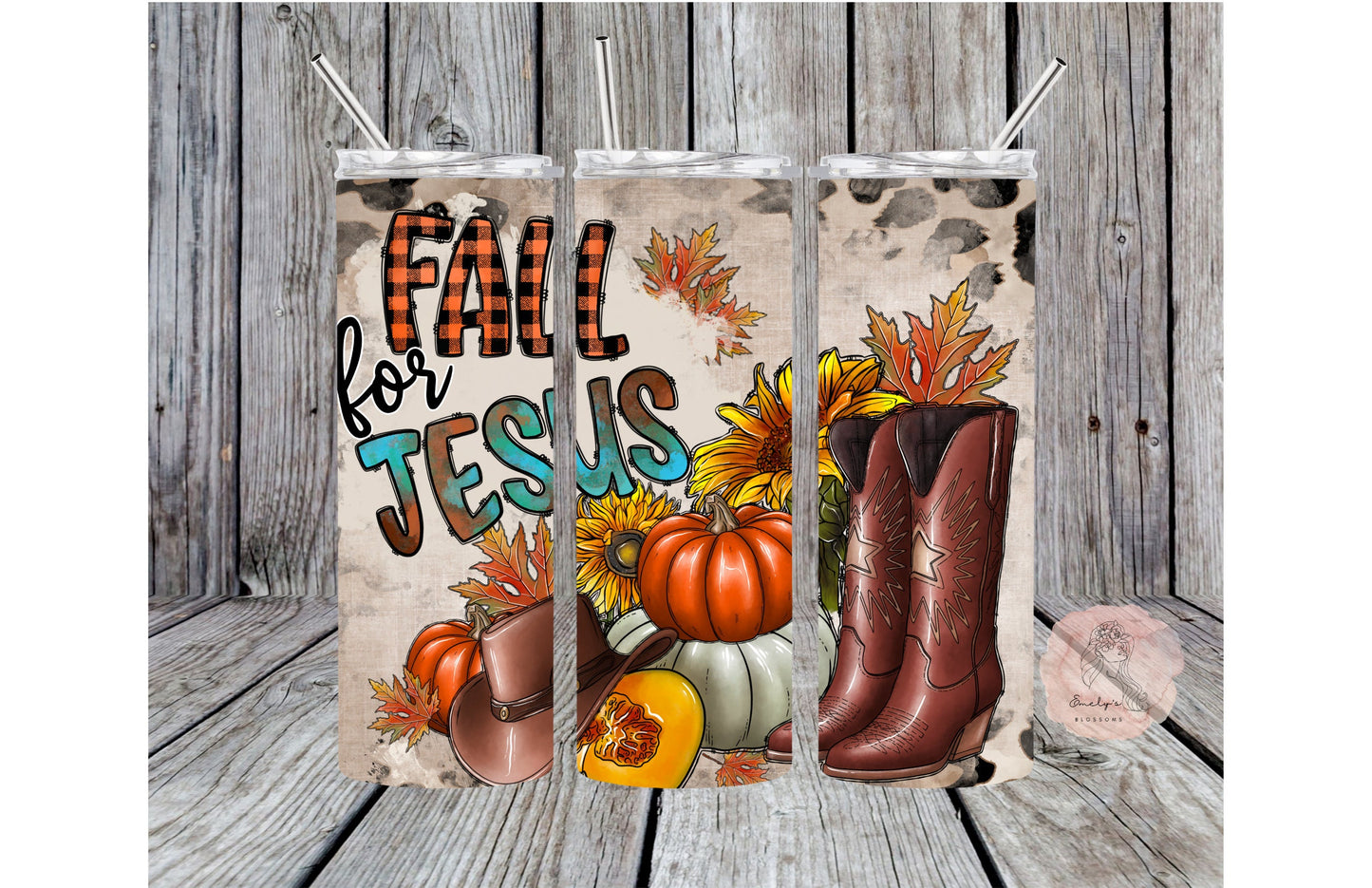 Fall for Jesus Tumbler | Fall stainless steel tumbler | Cute fall tumbler | Orange leaves cup | Jesus tumbler | Autumn cup | Love Jesus