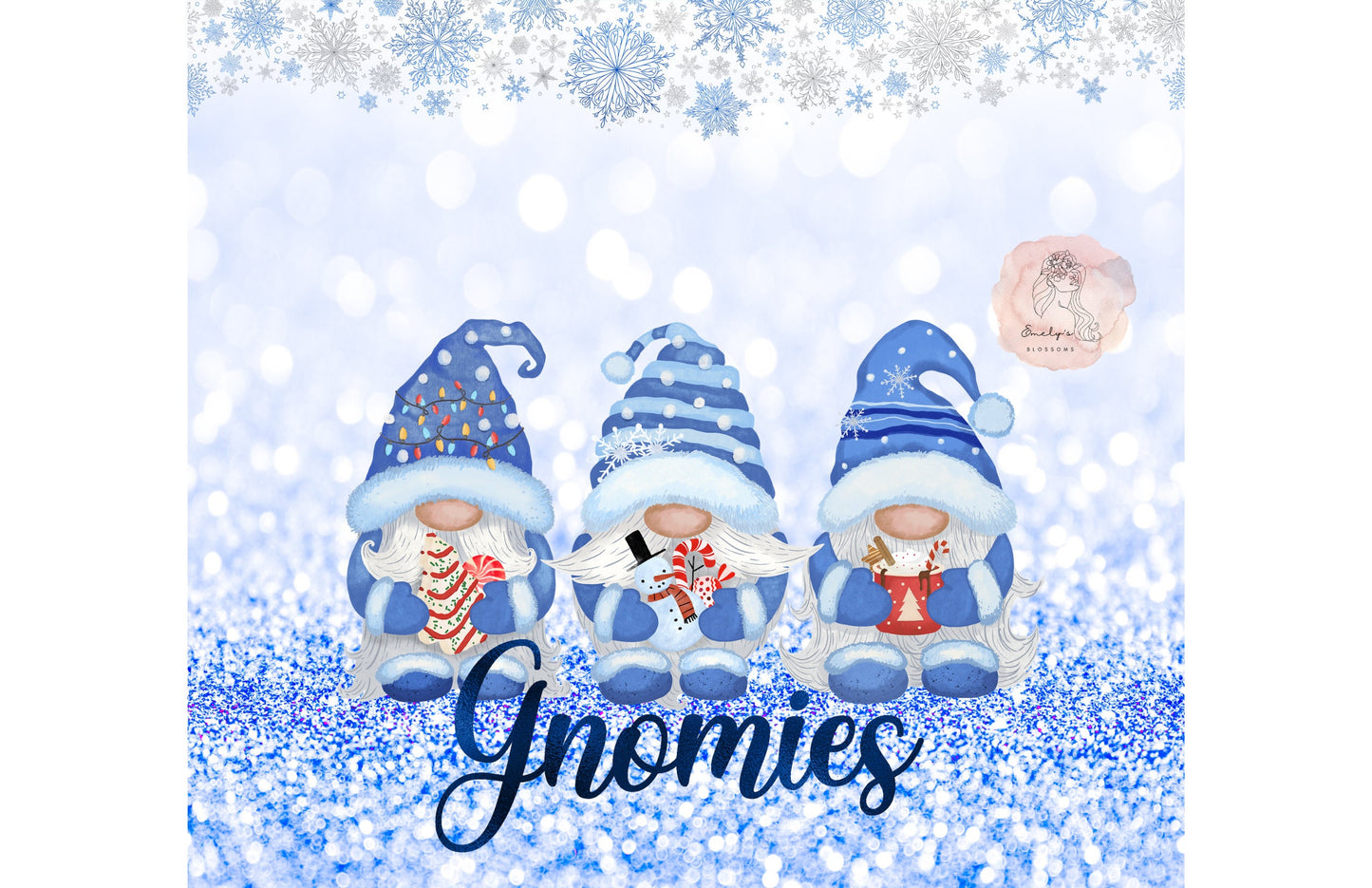 Cute Blue Christmas Gnomies Tumbler | Gnome tumbler | Cute gnomies tumbler | Gnomies cup | Christmas | Baby Blue cup | Winter tumbler