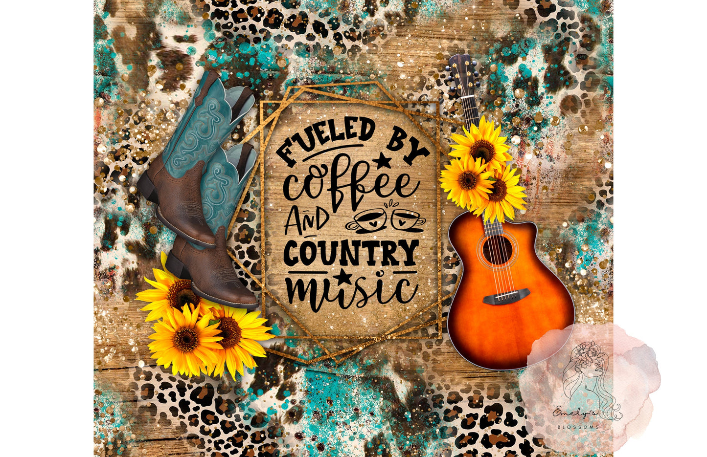 I run on Coffee and Country Music tumbler | Coffee Life Tumbler |  Country Music Tumbler | Cowboy Boots Tumbler | Coffee lover Tumbler