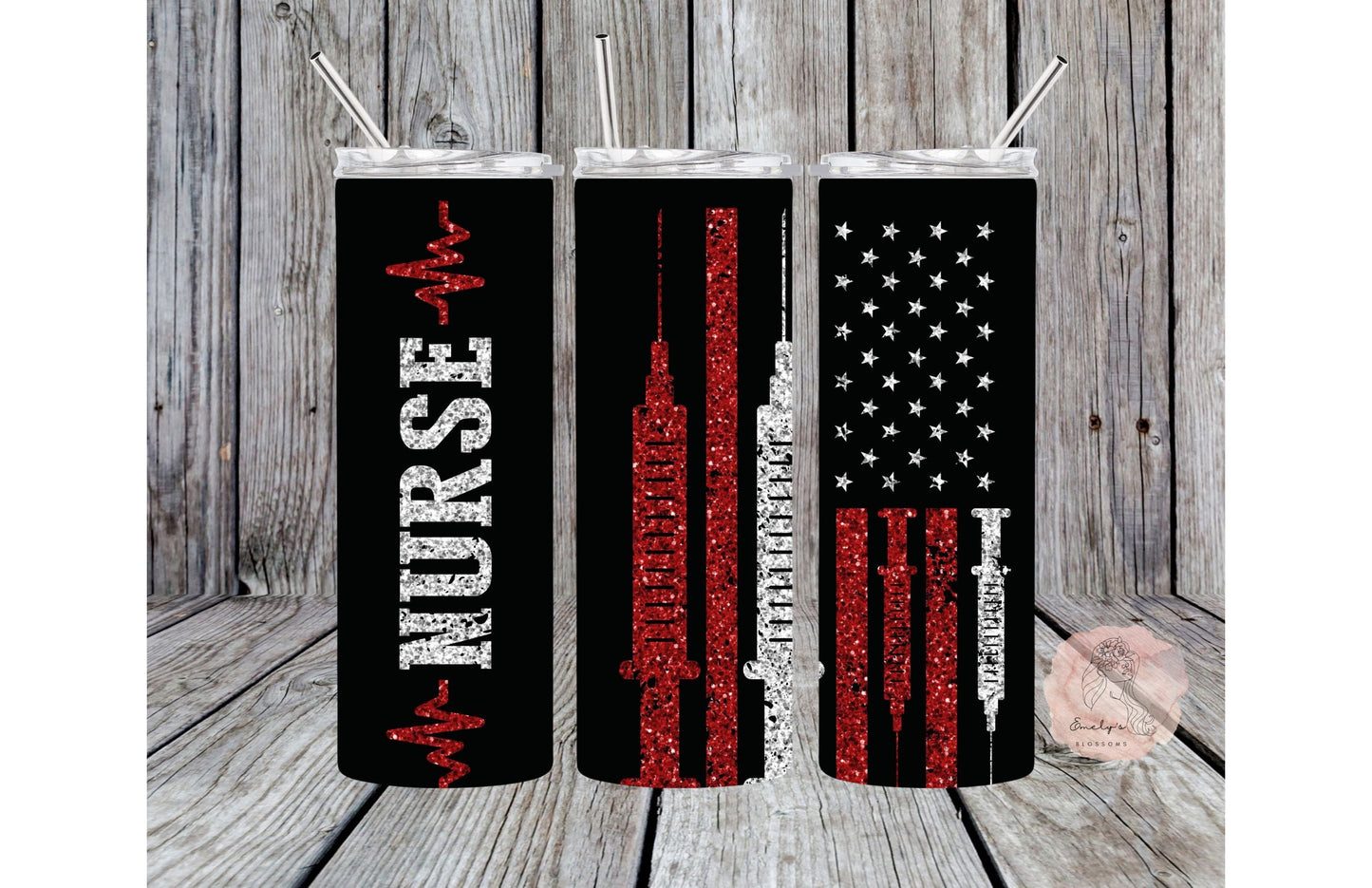 Nurse tumbler | Nurse Life Tumbler | Nurse cup | American Flag with Syringes Tumbler