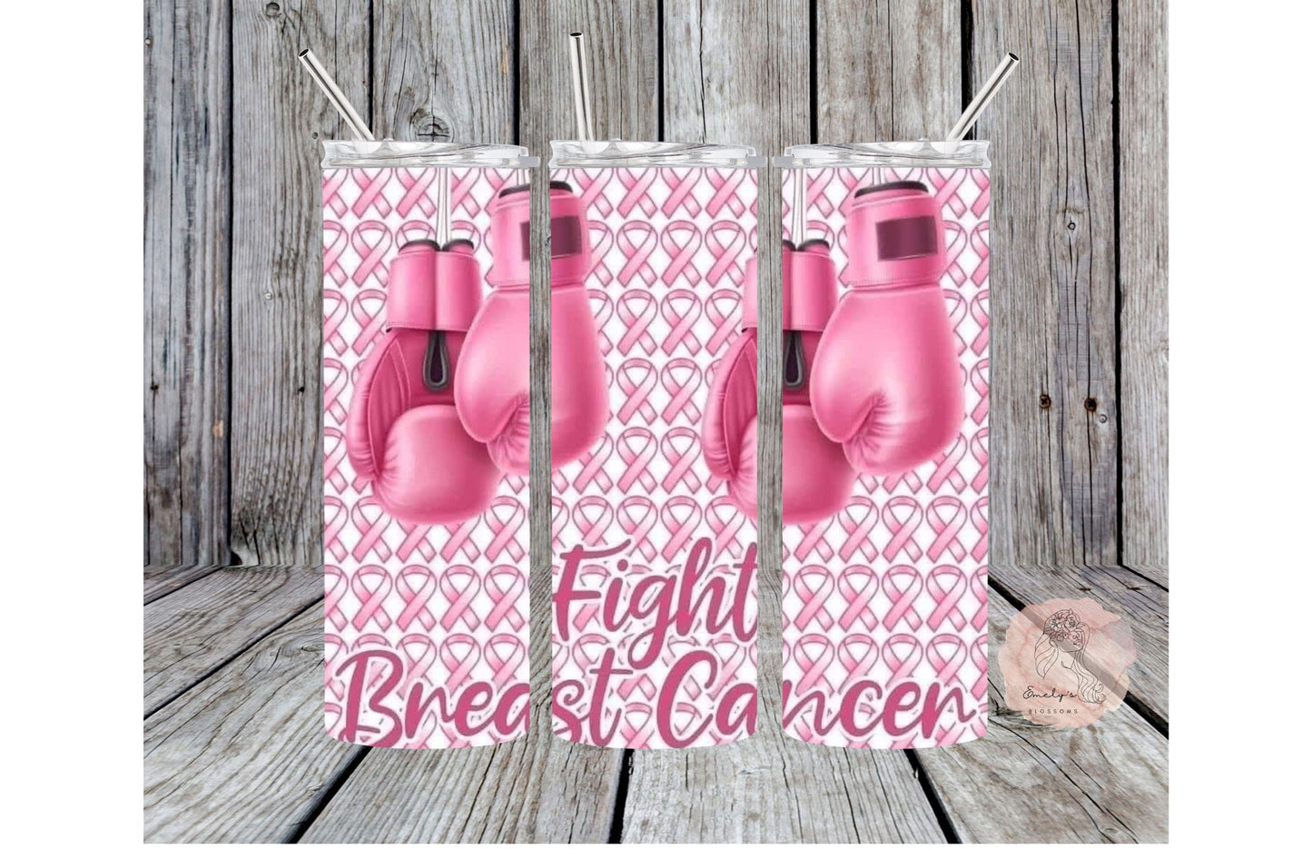 Fight Breast Cancer Tumbler | Pink Boxing Gloves Tumbler | Cancer Awareness Tumbler | Gift for her | Fighter |