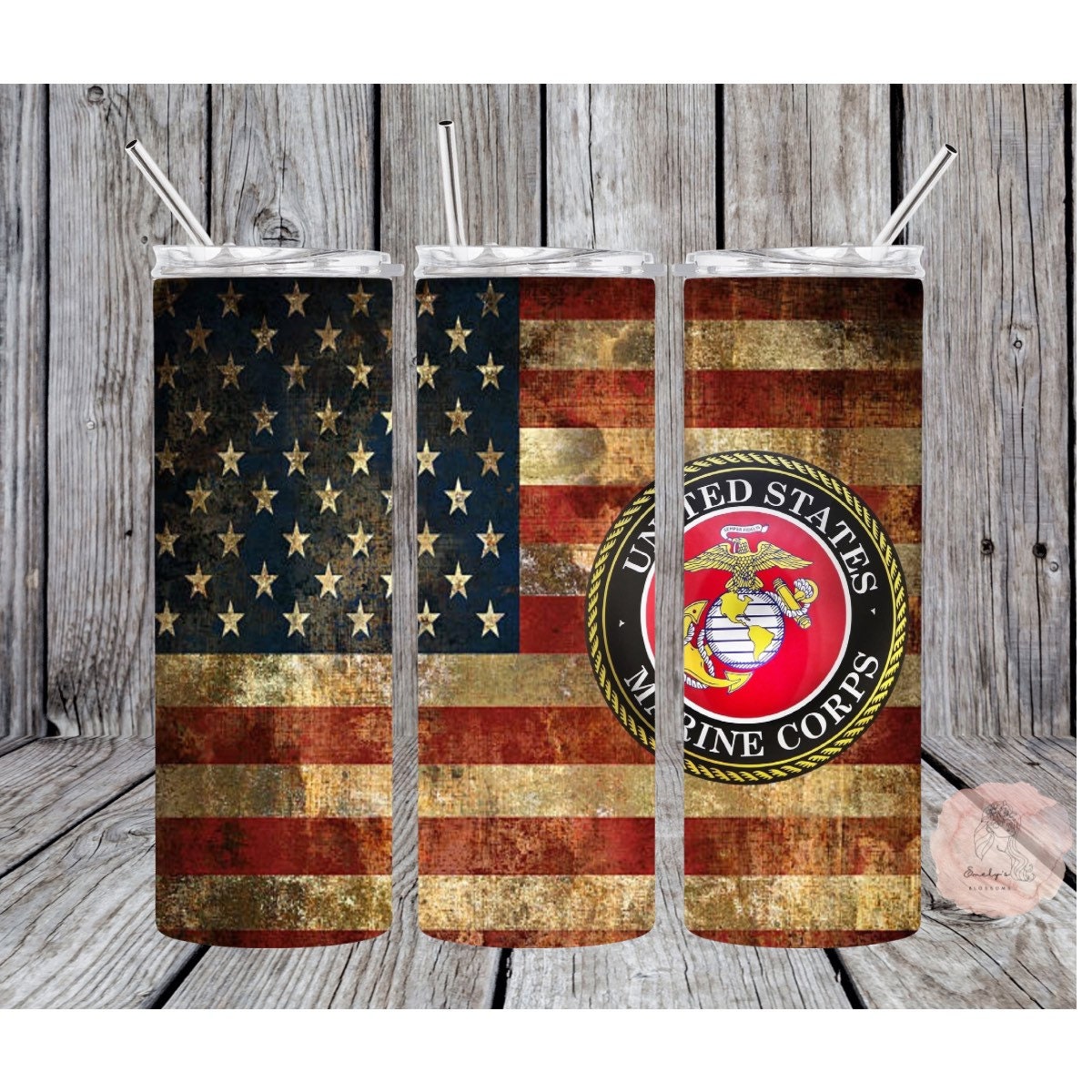 USMC Tumbler | USA Flag Tumbler | American Flag Tumbler | Patriotic Tumbler | US Marine Tumbler| Military Tumbler