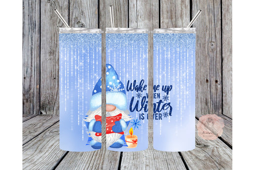 Blue Christmas Gnome Tumbler | Gnome stainless steel tumbler | Cute gnome tumbler | Gnome cup | Christmas | Baby Blue cup | Winter tumbler|