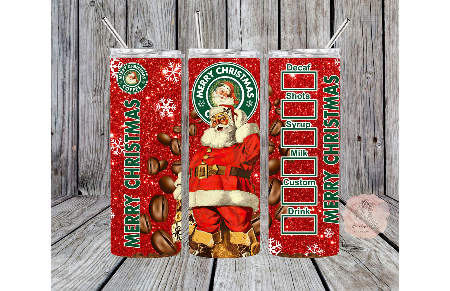 Merry Christmas Santa Starbucks Tumbler| Christmas tumbler | Starbucks Xmas tumbler | Santa Christmas cup |