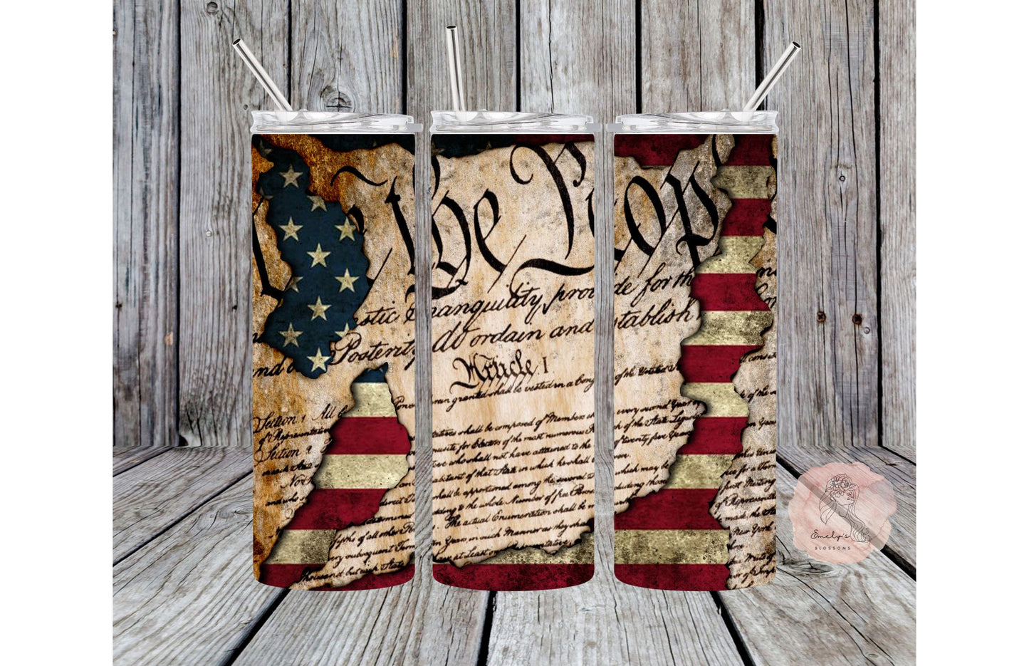 We the People Tumbler | USA Flag Tumbler | American Flag Tumbler | Patriotic Tumbler | Declaration of Independence Tumbler