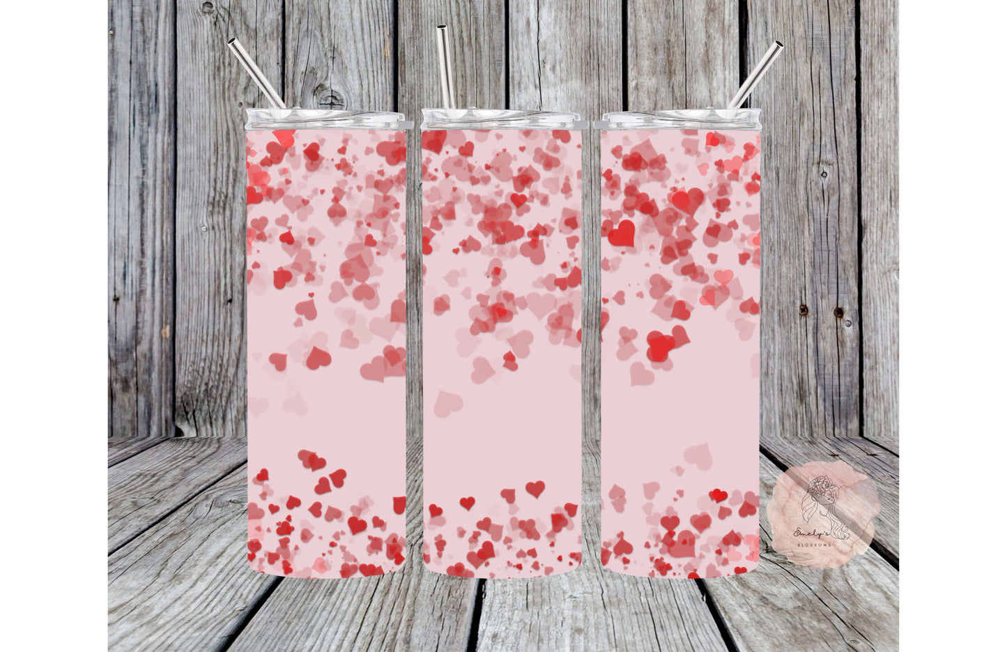 Valentines Day Tumbler | Valentine Tumbler| Pink tumbler | Red Tumbler | Pink Hearts Tumbler