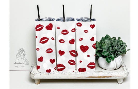 Red Lips Tumbler | Valentines Day Tumbler | Valentine Tumbler| Pink tumbler | Red Tumbler | Hearts Tumbler | XOXO| Be Mine Tumbler