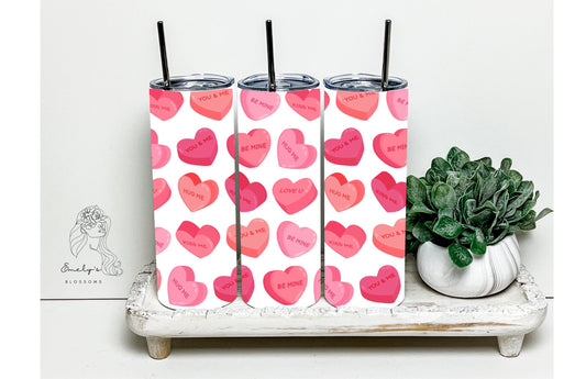 Valentine Heart Candy Tumbler | Valentines Day Tumbler | Valentine Tumbler| Pink tumbler | Red Tumbler | Hearts Tumbler | XOXO| Be Mine