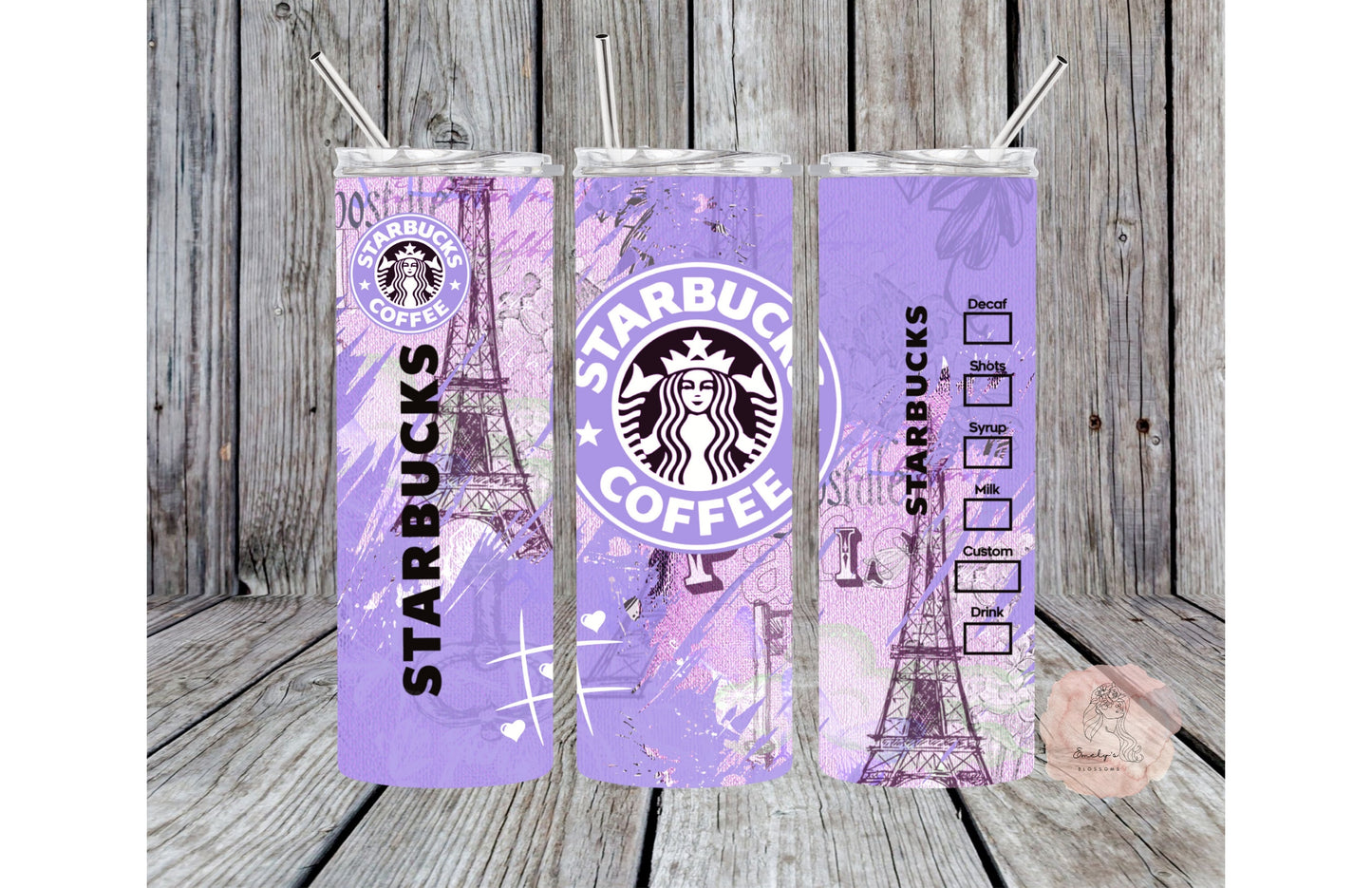 Paris Starbucks Tumbler| Purple Starbucks tumbler | Starbucks cup | Eiffel Tower Tumbler