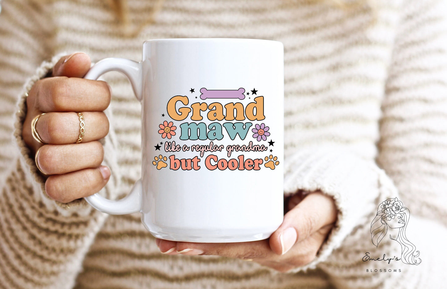 Grand-Maw Coffee Mug | Dog Grandmaw | Cat Grandmaw | Fur Grandmaw  Mug | Grandma| Grandmother | Gift for her|