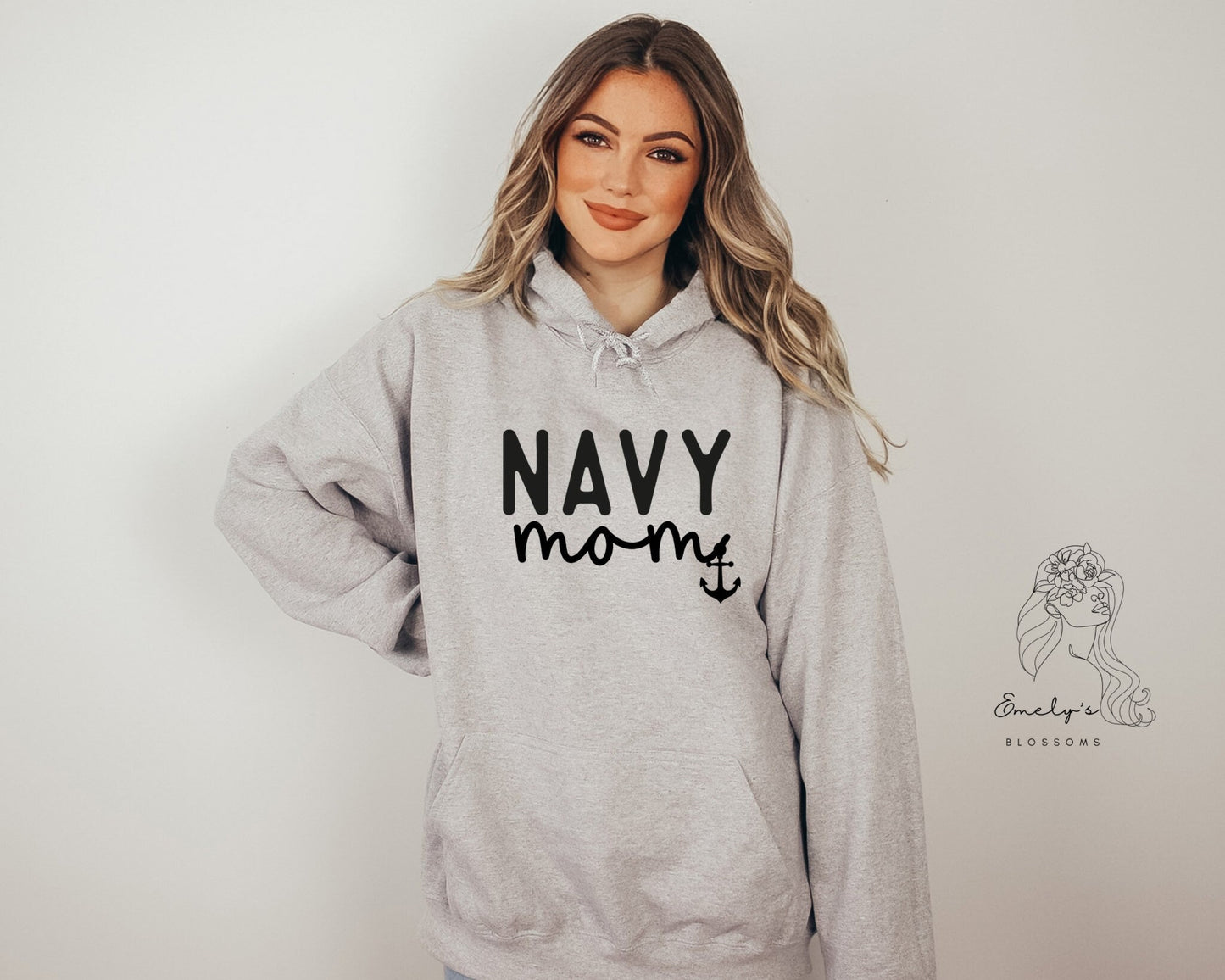 Navy Mom Hoodie | USN Mom Hoodie | US Navy Anchor sweater | Military Hoodie| Gift for Her | Gift for Him