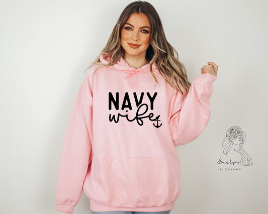 Navy Wife Hoodie | USN Wife Hoodie | US Navy Anchor sweater | Military Hoodie| Gift for Her | Gift for Him