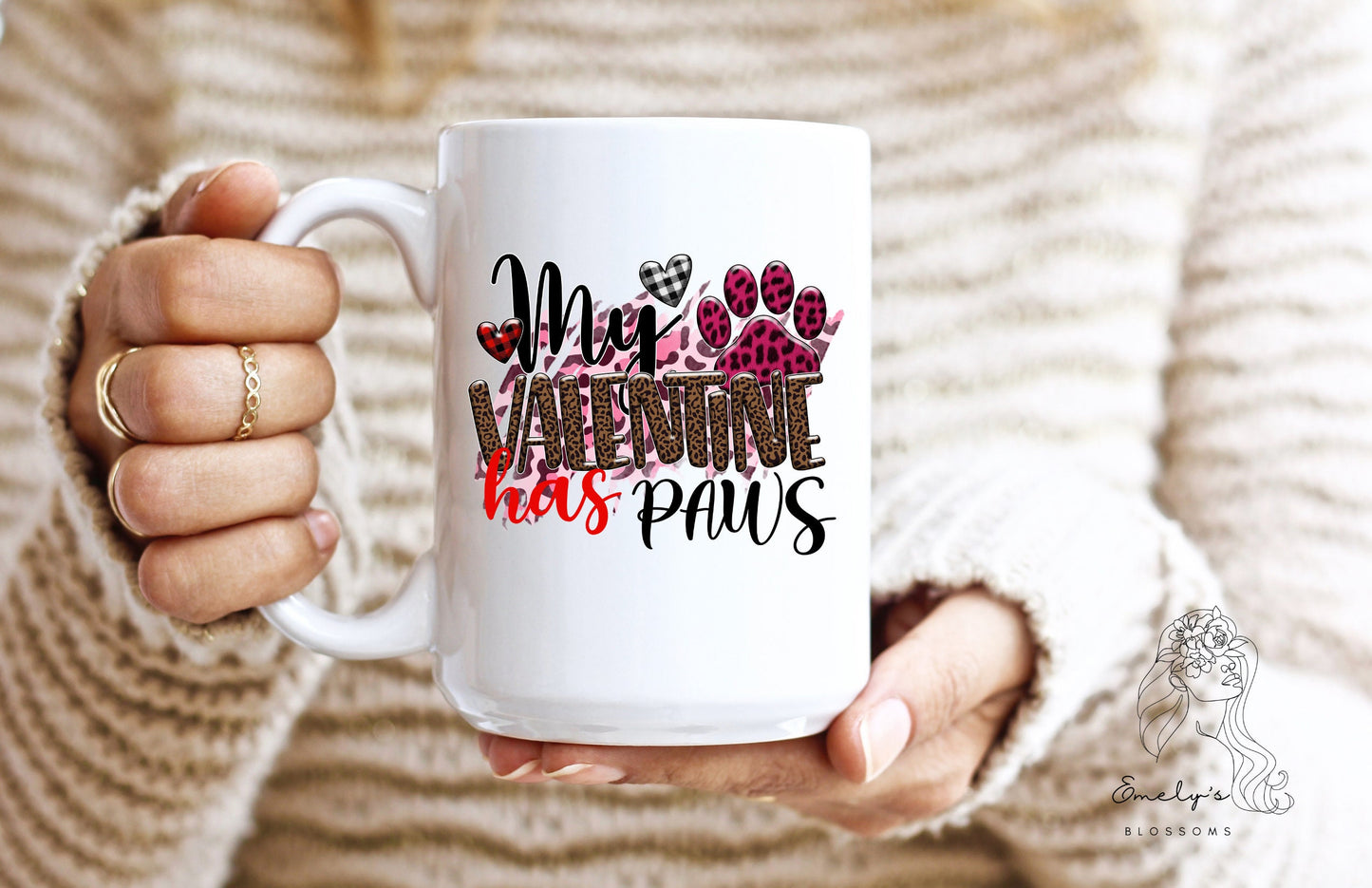 My Valentine has Paws Coffee Mug | Valentines Day Coffee Mug| Valentine Coffee Mug| XOXO| Be mine| Love| For her | For him | Fur Mama