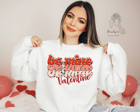 Be Mine Valentines Day Crewneck Sweater | White Crewneck Sweater | Be Mine|  XOXO Love | Valentines Day|  PRE-ORDER