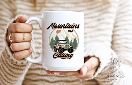 Mountains are Calling mug| Ceramic mug| Gift| Camp Life mug | Gift for her | Gift for him |