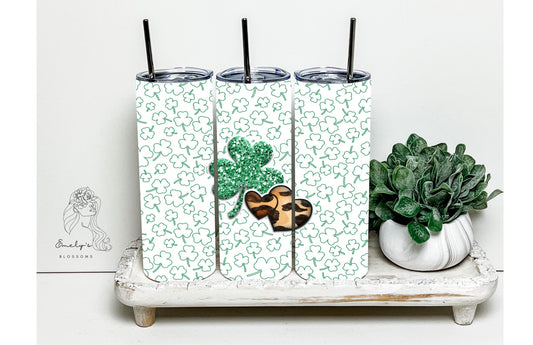 Green Four Leaf Clover tumbler| St.Patrick's Day tumbler | Lucky Tumbler | Green clover cup