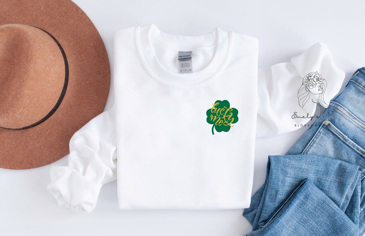 Lucky Me Four Leaf Clover Crewneck |St. Patrick's Sweater | Four Leaf Clover Sweater | Lucky Me Cozy Crewneck| PRE-ORDER