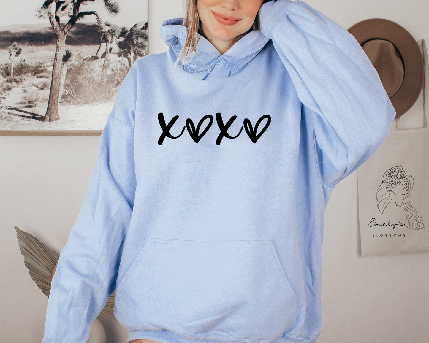 XOXO Valentines Day Hoodie | Red Hoodie | Black Letters XOXO print | White Letters XOXO