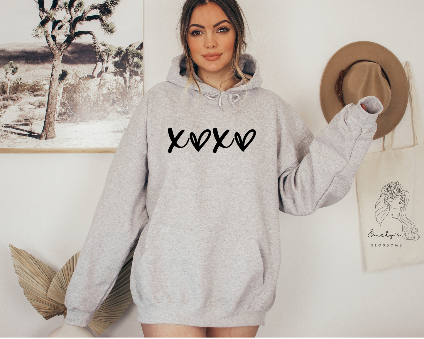 XOXO Valentines Day Hoodie | Red Hoodie | Black Letters XOXO print | White Letters XOXO