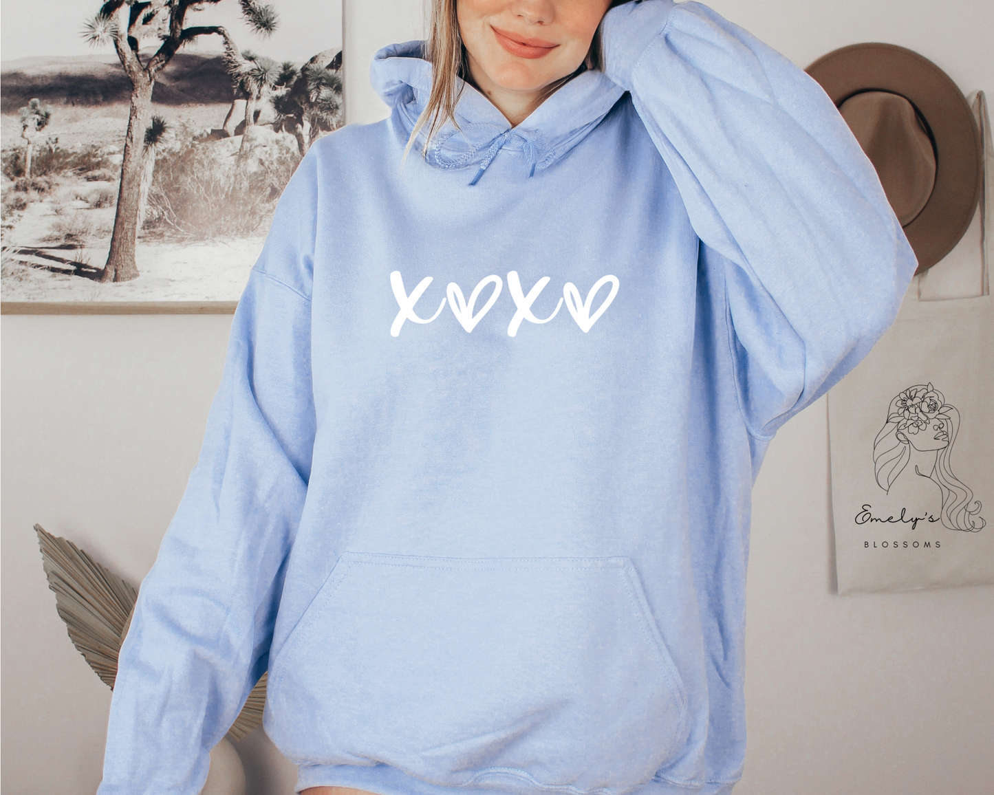 XOXO Valentines Day Hoodie | Red Hoodie | Black Letters XOXO print | White Letters XOXO